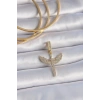 Mey İthalat® Pirinç Gold Renk Zirkon Taşlı Mikail Model Ajda Charm