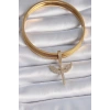 Mey İthalat® Pirinç Gold Renk Zirkon Taşlı Mikail Model Ajda Charm