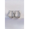 Mey İthalat® Pirinç Gümüş Renk İçi Boş Gül Küpe