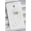 Mey İthalat® Pirinç Gümüş Renk Zirkon Taşlı Kadın Kıkırdak Model Küpe