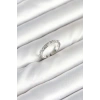 Mey İthalat® Pirinç Gümüş Renk Zirkon Taşlı Kadın Yüzük