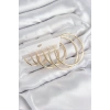 Mey İthalat® Pirinç Halka Model Gold Renk Kadın Set Küpe