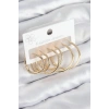 Mey İthalat® Pirinç Halka Model Gold Renk Kadın Set Küpe