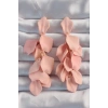 Mey İthalat® Pirinç Pudra Renk Sallantılı Yaprak Model Küpe
