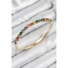 Mey İthalat® Pirinç Renkli Zirkon Taşlı Kalp Model Gold Renk Kadın Kelepçe