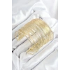 Mey İthalat® Pirinç Tel Sarma Model Gold Renk Kadın Bileklilk