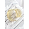 Mey İthalat® Pirinç Tel Sarma Model Gold Renk Kadın Bileklilk