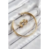 Mey İthalat® Pirinç Zirkon Taşlı Ayrık Model Gold Renk Bileklik Yüzük Set