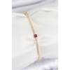 Mey İthalat® Pirinç Zirkon Taşlı Kare Model Gold Renk Kadın Bilekilk
