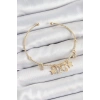Mey İthalat® Pirinç Zirkon Taşlı Kelebek Ve Yıldız Model Gold Renk Charm Bileklik