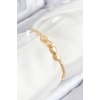Mey İthalat® Pirinç Zirkon Taşlı Sonsuzluk Model Gold Renk Asansörlü Kadın Bileklik