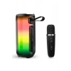 Mey İthalat®  Pluse 5 Mikrofonlu RGB Kablosuz Hoparlör - Siyah
