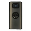 Mey İthalat®   Pocophone X3 Kılıf Montreal Yüzüklü Silikon Kapak - Siyah