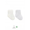 Mey İthalat®   Puan Derby Penye Soket Çorap 2Li BS10103 Gri Ekru