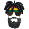 Mey İthalat® Rasta Peruklu Rasta Sakallı Bob Marley Bıyıklı Parti Gözlüğü 27x18 cm