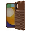 Mey İthalat®  Realme 12 Lite Kılıf Auto Focus Karbon Kapak - Kahverengi