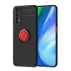 Mey İthalat®  Realme 7 Kılıf Range Yüzüklü Silikon - Siyah-Kırmızı