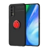 Mey İthalat®  Realme 7 Kılıf Range Yüzüklü Silikon - Siyah-Kırmızı