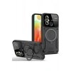 Mey İthalat®   Redmi 12C Kılıf Joy Lens Standlı Kapak - Siyah