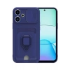 Mey İthalat®   Redmi 13 4G Kılıf Zuma Kartvizitli Yüzüklü Silikon - Lacivert