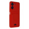 Mey İthalat®   Redmi 13C Kılıf Kelvin Kartvizitli Silikon - Kırmızı