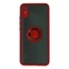 Mey İthalat®   Redmi 9A Kılıf Montreal Yüzüklü Silikon Kapak - Kırmızı