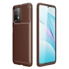 Mey İthalat®   Redmi 9T Kılıf Auto Focus Karbon Kapak - Kahverengi
