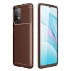 Mey İthalat®   Redmi 9T Kılıf Auto Focus Karbon Kapak - Kahverengi
