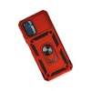 Mey İthalat®   Redmi Note 10 Kılıf Pars Lens Yüzüklü Silikon - Kırmızı