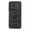 Mey İthalat®   Redmi Note 12 5G Kılıf Pars Lens Yüzüklü Silikon - Siyah
