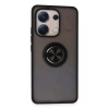 Mey İthalat®   Redmi Note 13 4G Kılıf Montreal Yüzüklü Silikon Kapak - Siyah