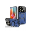 Mey İthalat®   Redmi Note 13 Pro 4G Kılıf Joy Lens Standlı Kapak - Lacivert