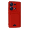 Mey İthalat®   Redmi Note 13 Pro 4G Kılıf Kelvin Kartvizitli Silikon - Kırmızı