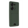 Mey İthalat®   Redmi Note 13 Pro 4G Kılıf Kelvin Kartvizitli Silikon - Koyu Yeşil