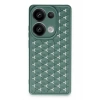 Mey İthalat®   Redmi Note 13 Pro 4G Kılıf Petek Silikon Kapak - Koyu Yeşil