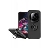 Mey İthalat®   Redmi Note 14 Pro 4G Kılıf Montreal Yüzüklü Silikon Kapak - Siyah