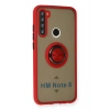 Mey İthalat®   Redmi Note 8 Kılıf Montreal Yüzüklü Silikon Kapak - Kırmızı