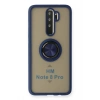 Mey İthalat®   Redmi Note 8 Pro Kılıf Montreal Yüzüklü Silikon Kapak - Lacivert