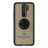 Mey İthalat®   Redmi Note 8 Pro Kılıf Montreal Yüzüklü Silikon Kapak - Siyah