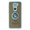 Mey İthalat®   Redmi Note 9 Kılıf Montreal Yüzüklü Silikon Kapak - Buz Mavi