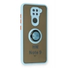 Mey İthalat®   Redmi Note 9 Kılıf Montreal Yüzüklü Silikon Kapak - Buz Mavi