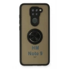 Mey İthalat®   Redmi Note 9 Kılıf Montreal Yüzüklü Silikon Kapak - Siyah