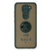 Mey İthalat®   Redmi Note 9 Kılıf Montreal Yüzüklü Silikon Kapak - Yeşil