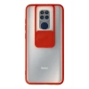 Mey İthalat®   Redmi Note 9 Kılıf Palm Buzlu Kamera Sürgülü Silikon - Kırmızı
