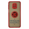 Mey İthalat®   Redmi Note 9 Pro Kılıf Montreal Yüzüklü Silikon Kapak - Kırmızı