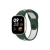 Mey İthalat®   Redmi Watch 3 Spor Delikli Kordon - Haki Yeşil-Beyaz
