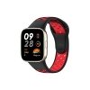 Mey İthalat®   Redmi Watch 3 Spor Delikli Kordon - Siyah-Kırmızı
