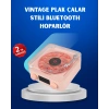 Mey İthalat® Retro Saatli Bluetooth Hoparlör – Gece Lambalı Kristal Ses Kalitesi
