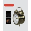 Mey İthalat® Retro Tarz Bronz Dekoratif Masa Saati Metal Gövde Yüksek Sesli Alarm