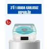 Mey İthalat® Retro Tasarımlı Gece Lambalı Bluetooth Hoparlör – Saat ve Pil Göstergeli